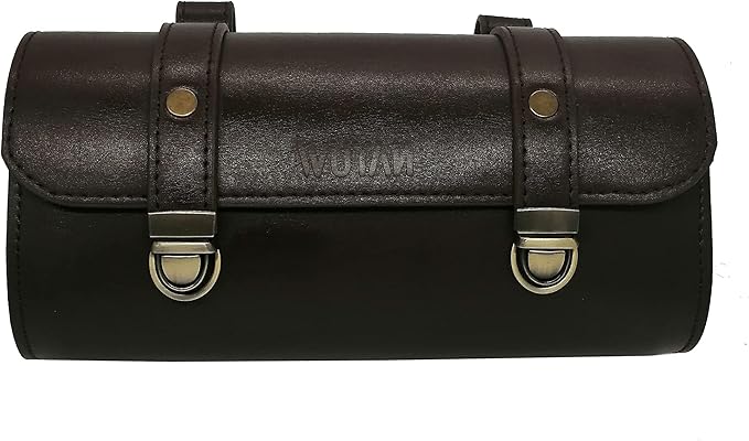 WUYAN Bike Handlebar Leather Bags Under Seat Retro Classical Mountain MTB Road Bike Leather Bag for Cell Phone，Saddle Tail Rear Pouch Seat Storage Bag Cycling Case Carry Accessories