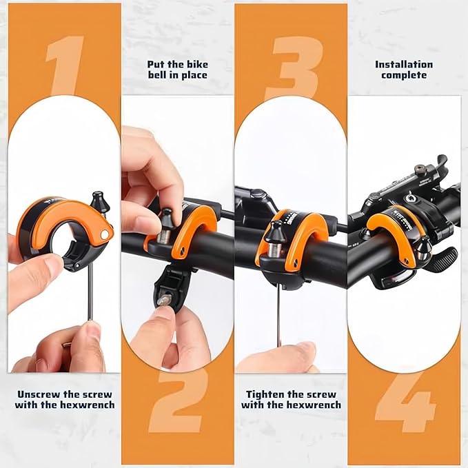 Ultra-Loud Hidden Bike Bell - Ideal for Adults & Kids | 100dB Clear Ring | Fits 22.2mm/0.78in Handlebars | Also for e-Scooters & Walkers ﻿
