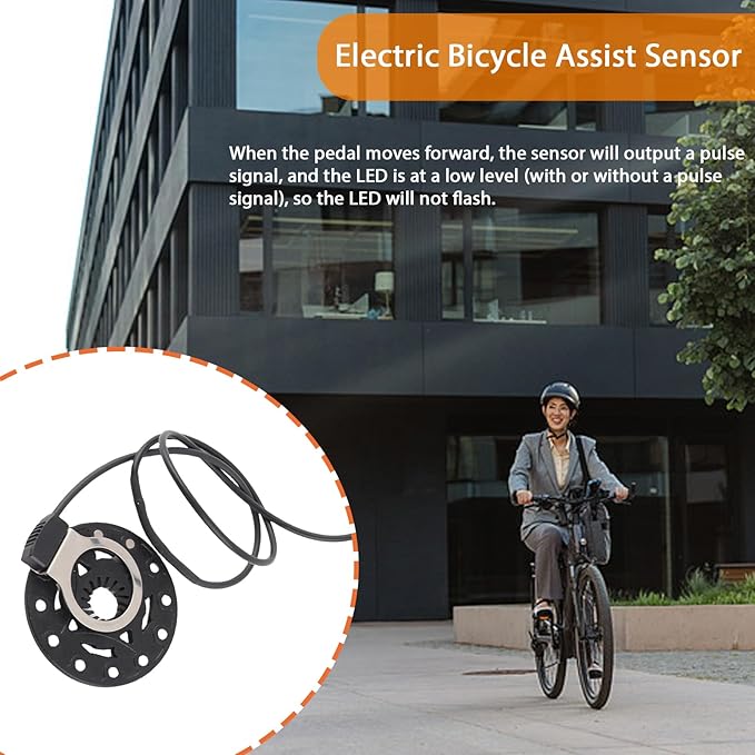 Electric Bike Assist Sensor, Electric Bike Assist Sensor High Sensitivity 12 Magnets Right Dual Hall Sensor Electric for Bike Pedal Accessories