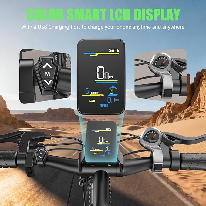 26'' Electric Bike for Adults 1200W Peak Motor 55 Miles Long Range 25MPH Commuter E-Bike with 7 Speed Gears IPX7 Waterproof Pedal Assist Electric Mountain Bicycle for Men (13Ah Battery-Gray)