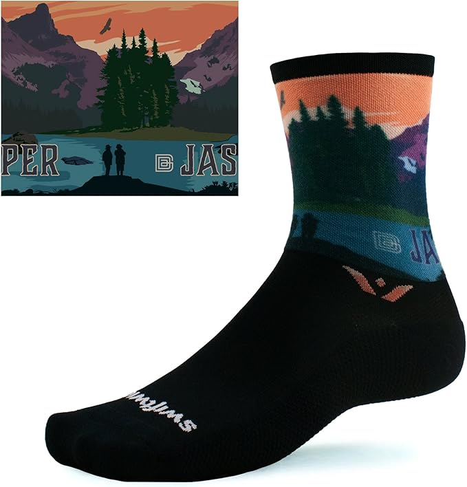 Swiftwick VISION IMPRESSION Crew, National Parks/States Edition, Running, Hiking and Cycling Socks