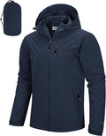 33,000ft Men's Packable Rain Jacket Lightweight Rain Shell Jacket with Hood Waterproof Raincoat for Cycling