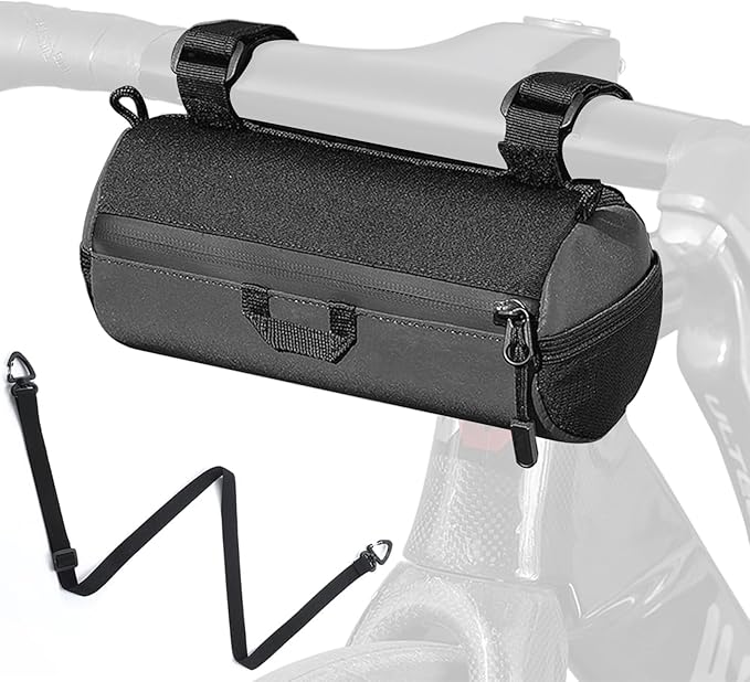 Bike Handlebar Bag,Bicycle Cycling Handlebar Bag,Bike Front Bag,Front Biking Storage Bag,Bike Front Pouch Handlebar Bags for Bicycles,Waterproof Shoulder Straps Reflective for Road/Mountain Bikes