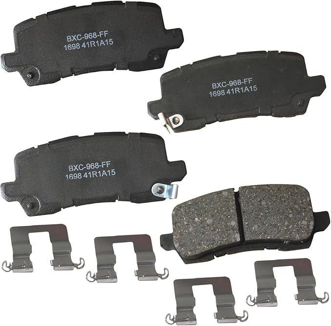 Bendix Premium SBC1698 Ceramic Rear Brake Pads for Acura MDX 2020-2017, RLX 2020-2014, TLX 2021-2015, Honda Odyssey 2024-2018