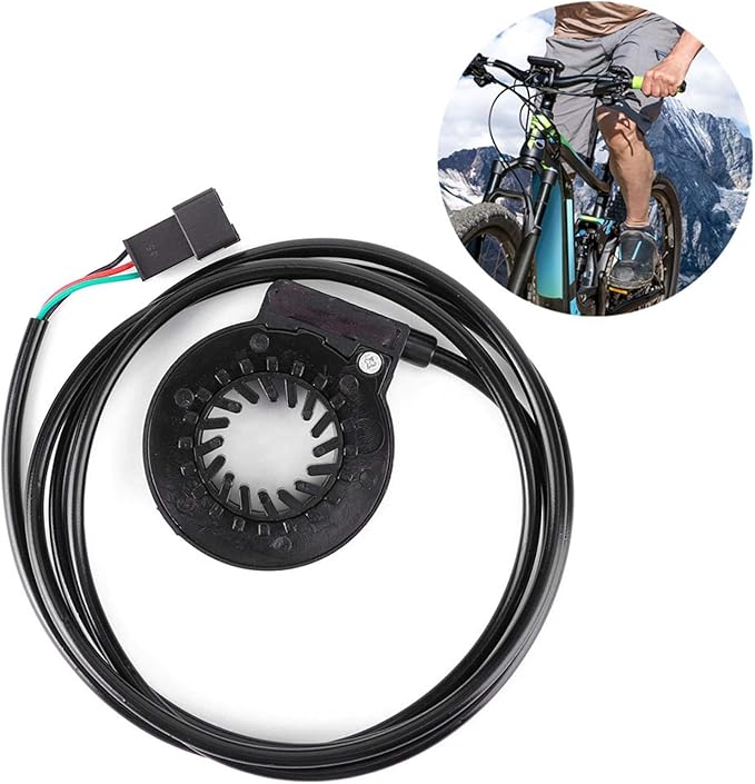 Alomejor Electric Assist Sensor,Lightweight Plastic 12 Pulse Bicycle Sensor 3.6ft Cable for Commuters Trail Riders Urban Cycling