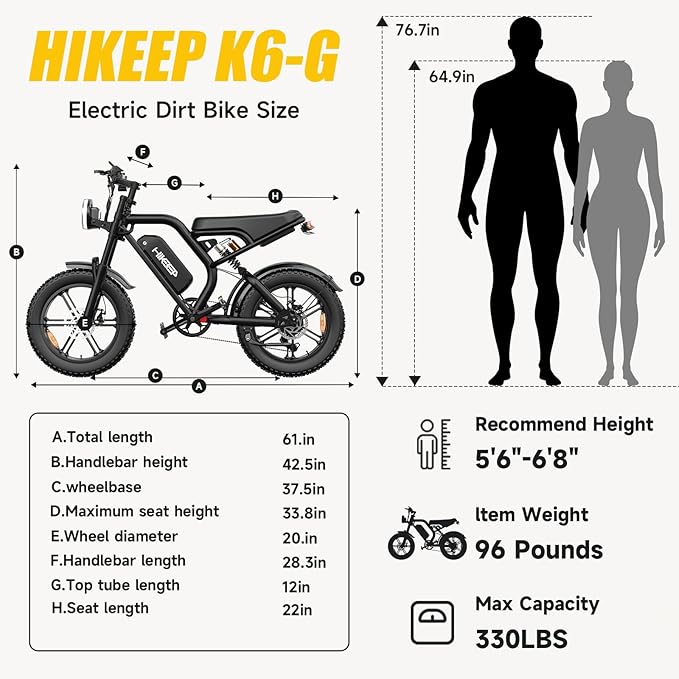 Electric Bike for Adults - 16/20 Inch Fat Tire Ebike, 750W/Peak 1500W Motor Ebike, 48V15.6AH Detachable Battery, 4 Riding Modes Electric Dirt Bike
