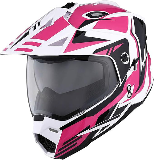 1Storm Youth Kids Dual Sport Dual Visor Motorcycle Motocross Off Road Full Face Helmet Matt Black