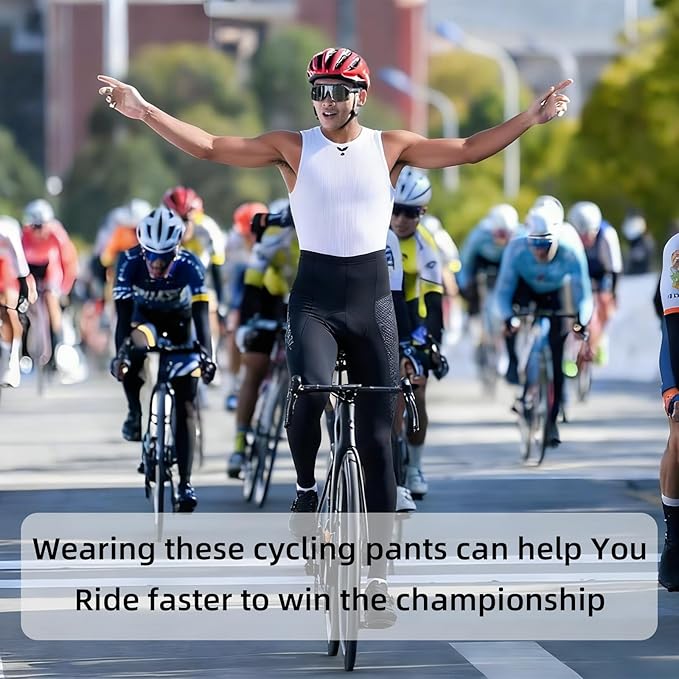 YKYWBIKE Cycling Pants for Men - Elastic Interface Padded Compression Pants Bicycle Pants Cycling Tights Leggings Bike Shorts