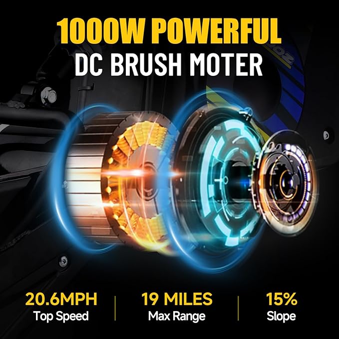 KOOZ HP112E PRO 36V 1000W Electric Dirt Bike for Kids, 3 Speed Modes Teen Electric Motorcycle Up to 20.6 MPH& 19 Miles Long-Range, Dual Suspension & Disc Brake, 16" Sturdy Tire
