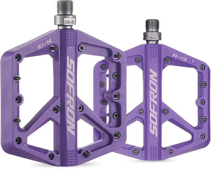 Nylon Bike Pedals, Lightweight Mountain Bicycle Pedals for BMX/Road Bikes, Lightweight, Non-Slip, Perfect for Mountain & Road Biking