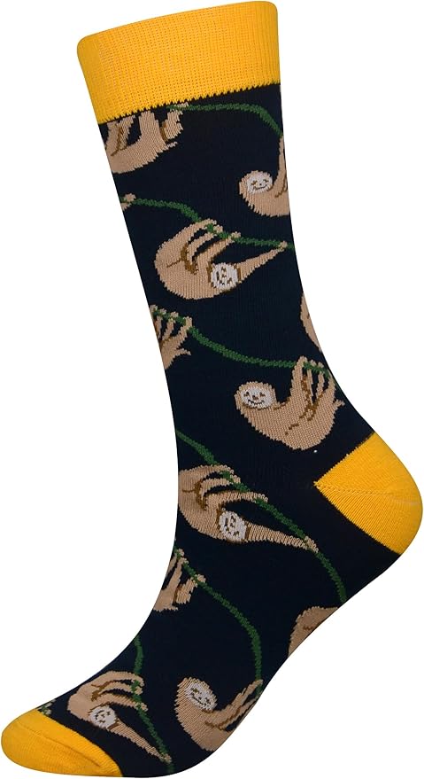Cansok Men's 2/4 Packs Fun Crazy Novelty Dress Crew Socks
