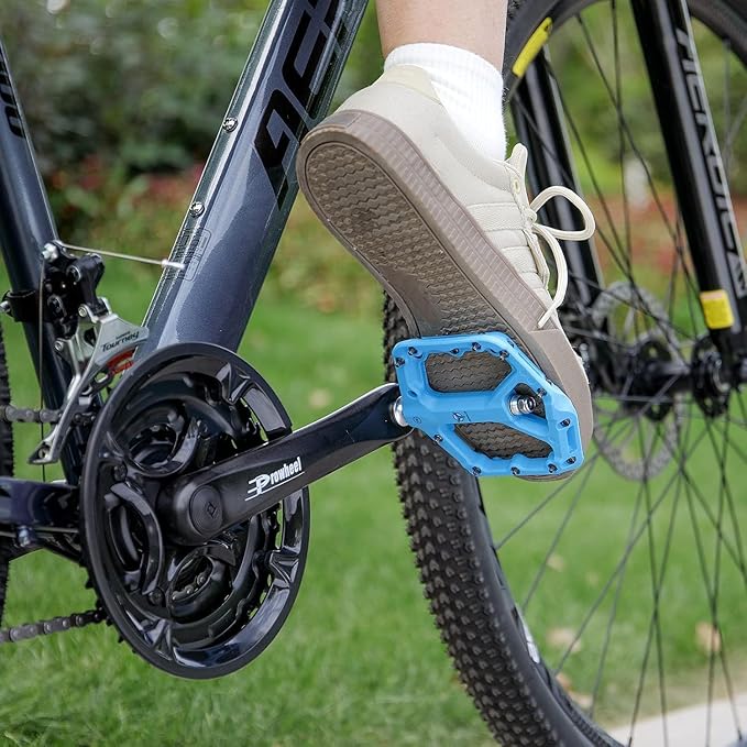 Mountain Bike Pedals - 9/16" Nylon Fiber Bicycle Flat Pedals -Bicycle Platform Pedals for Road Mountain BMX MTB Bike