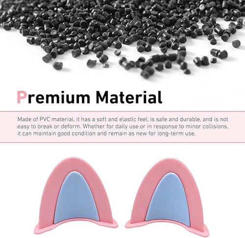 2 PCS Cute Cat Ear Motorcycle Helmet Decoration, Self-Adhesive Wear-Resistant Automotive Helmet Ornament Accessory, Universal for Most Motorcycle Scooter Helmets