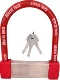 Bike Lock Heavy Duty Anti Theft Alarm Bike U Lock, High Pitched Audible Alarm, Bicycle, Fits Fat Tire E-Bikes 20"x4" Wheels Scooters Motorcycles,16mm Stainless Steel Weather Proof 3 Keys (Red)
