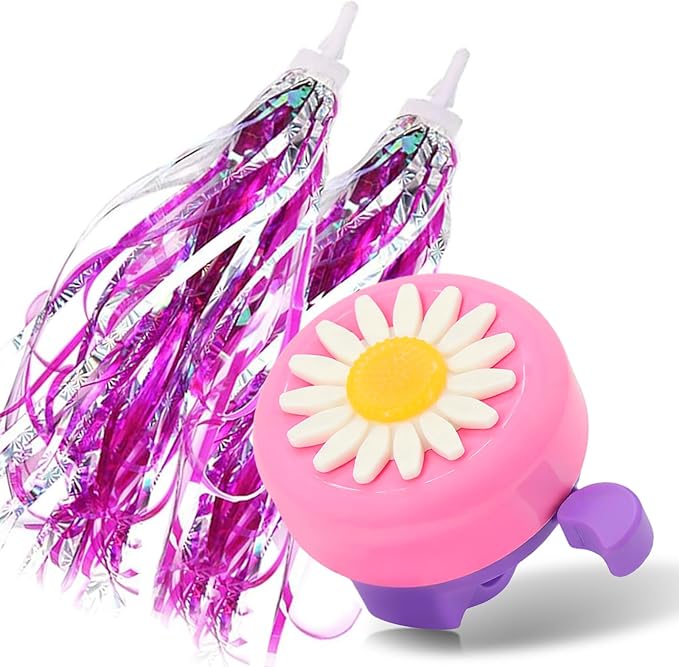 PLATT Bike Bell for Kids, Bike Horn for Boys and Girls Bike with 1 Pair Bike Streamer Tassels
