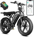 TST Electric Bike for Adults, 1500W Peak Motor 28 MPH 60/100 Miles Fat Tire Ebike with 48V 15Ah/25Ah Removable Battery 20" Electric Dirt Bike Full Suspension and 7-Speed