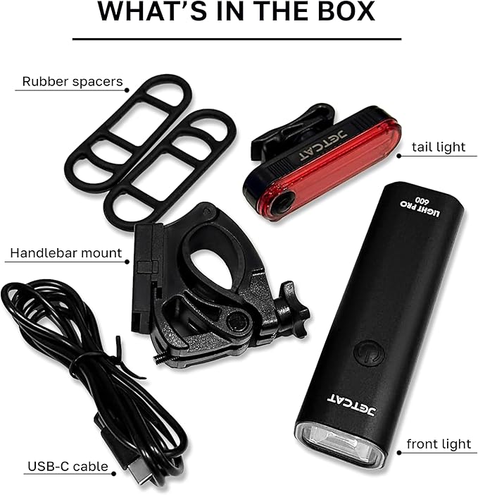 Bike Lights for Night Riding, Bicycle Lights Front and Rear, Light Bar for Ebike Headlight, Bicycle Headlight, LED Bike Lights, Back Tail Light Set, Rechargeable, Scooter Dirt BMX MTB Road