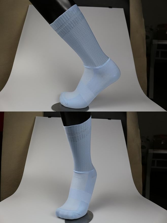 Aero Socks Cycling Men Women Mesh Fabric Breathable Sweat-Absorbing Silicone Non-Slip Cycling Aero Socks one size