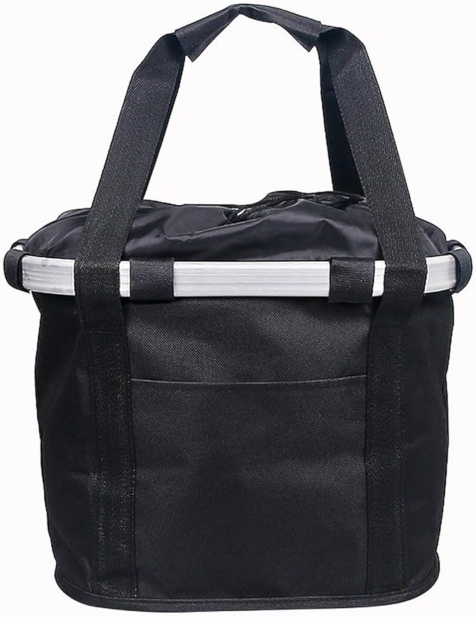 Bike Basket, Folding Front Quick Release Bicycle Basket, Multi-Purpose Bicycle Handlebar Basket, Easy Install Small Pet Carrier for Shopping, Commuter, Camping and Outdoor