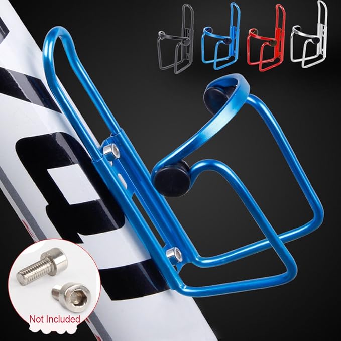 Lightweight Aluminum Alloy Bicycle Water Bottle Cage Holder for Outdoor Activities, Bike Bicycle Cycling Drink Water Bottle Rack Holder Cage (Blue)