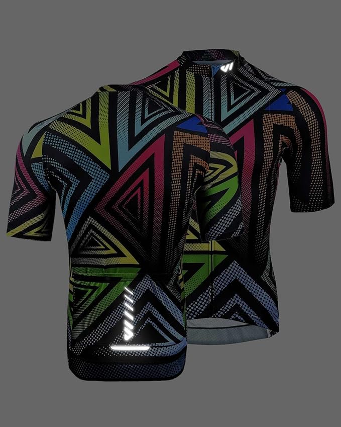 Wulibike Men's Cycling Jerseys Short Sleeve Bike Biking Shirts Full Zip with Pockets Road Bicycle Clothing