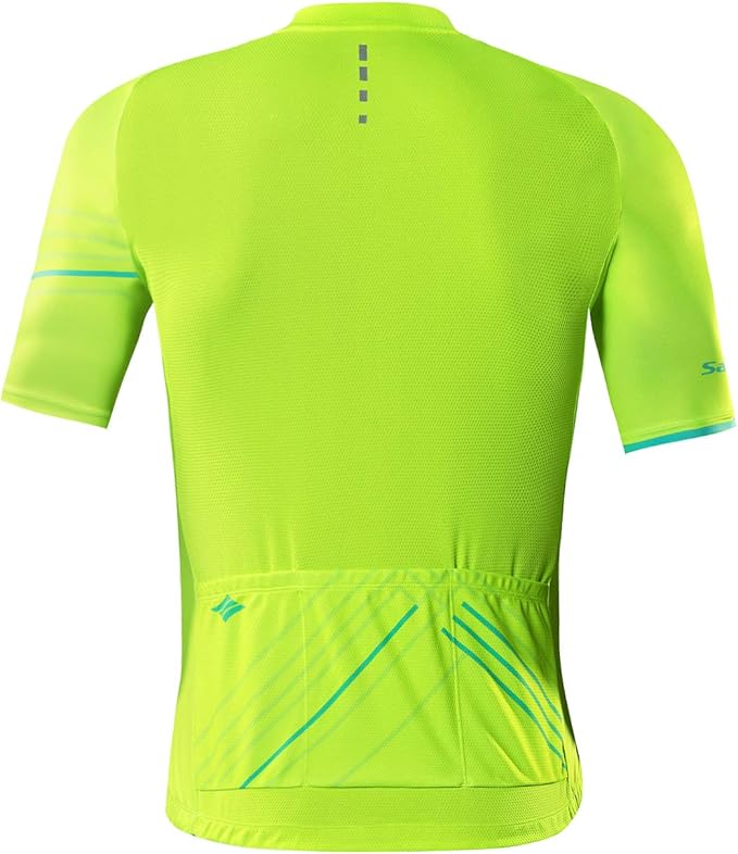 Santic Men’s Cycling Jersey Short Sleeve Bike Shirts for Men Bicycle Jacket with Pockets Breathable & Quick Dry Yorkson