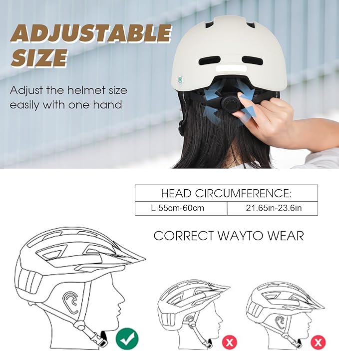 Shinmax Adult Bike Helmet for Men & Women - Lightweight Adjustable Baseball Cap Style Cycling Helmet with Reflective Strip, Perfect for Urban Commuter & Road Biking