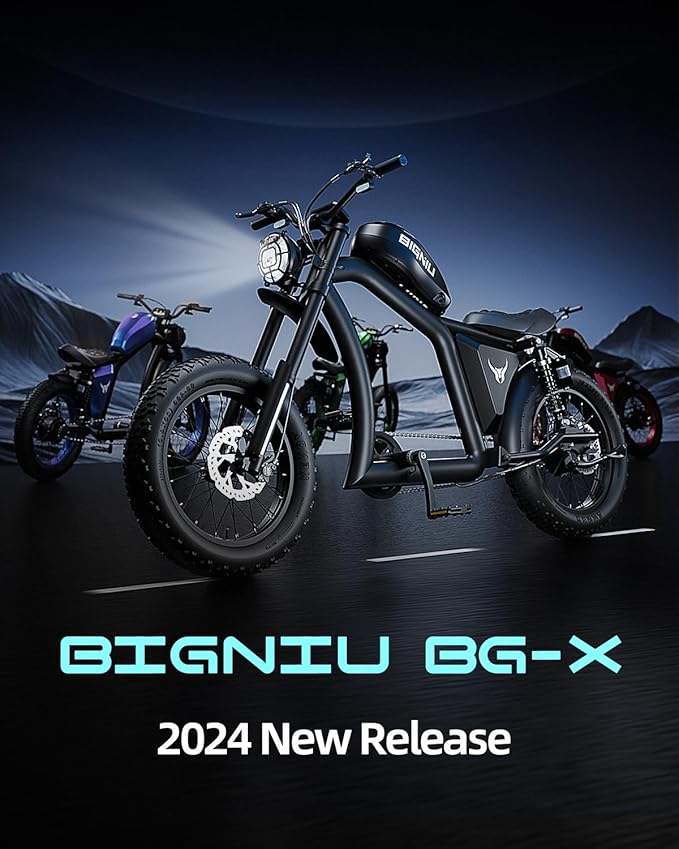 BG-X Electric Bike for Adults 1500W Brushless Motor with 48V/31.5Ah Battery, 34+ MPH Up to 40 Miles Range 20" *5" Fat TireFront/Rear Turn Signal, Dual Suspension
