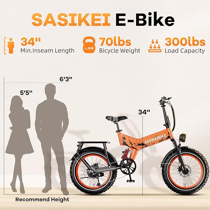 1500W Folding Electric Bike for Adults,52V 20Ah Removable Battery Ebike with 30+MPH 70 Miles Max,20" x4.0 Fat Tire E-Bike, Foldable Dual Suspension Electric Bicycle for Commute,Mountain