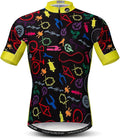 Men's Cycling Jerseys Tops Biking Shirts Short Sleeve Full Zipper Bike Clothing
