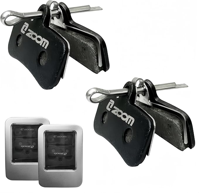 4-Piston Brake Pad Replacement Set Compatible with Zoom HB-876, 2 Pairs High-Performance Semi-Metallic Mountain Bike Bicycle Disc Brake Pads with Caliper Spring and Storage Box