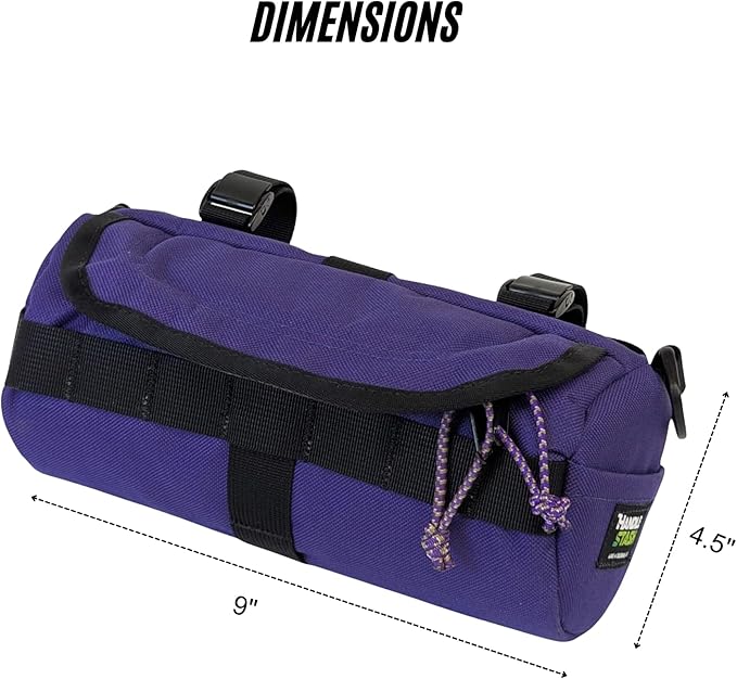 Handlebar Bag (Purple Haze) | 2 Liter Capacity | Spacious Bike Bag w/ 2 Extra Long Buckle Straps & 1 Hook-and-Loop Strap | Water Resistant Front Basket | Bike Accessories | Made in USA
