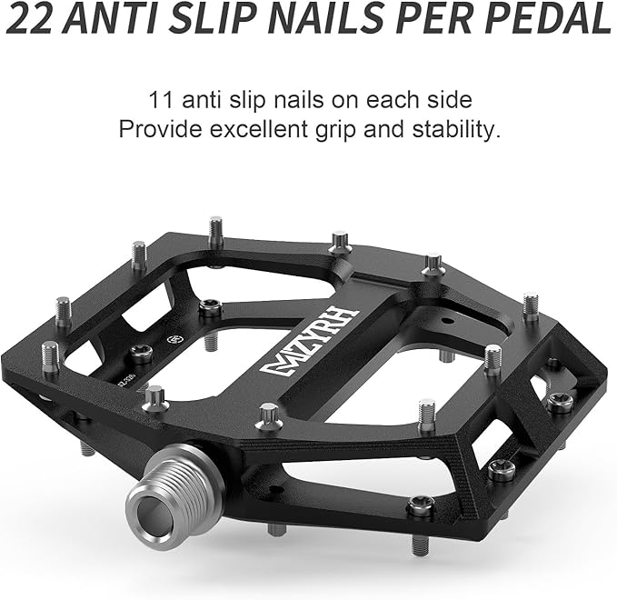 MZYRH Road/Mountain Bike Pedals MTB Pedals Aluminum Alloy Bicycle Pedals 9/16" Sealed Bearing Lightweight Platform for Road Mountain BMX MTB Bike