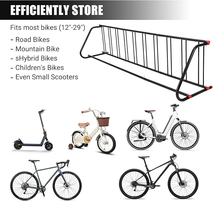 10 Holders Floor Bike Rack,Large Outdoor Bike Rack Commercial,Metal Bicycle Parking Rack Stand Outdoor,Steel Grid Bike Rack Heavy Duty for Garages, Stores, Schools