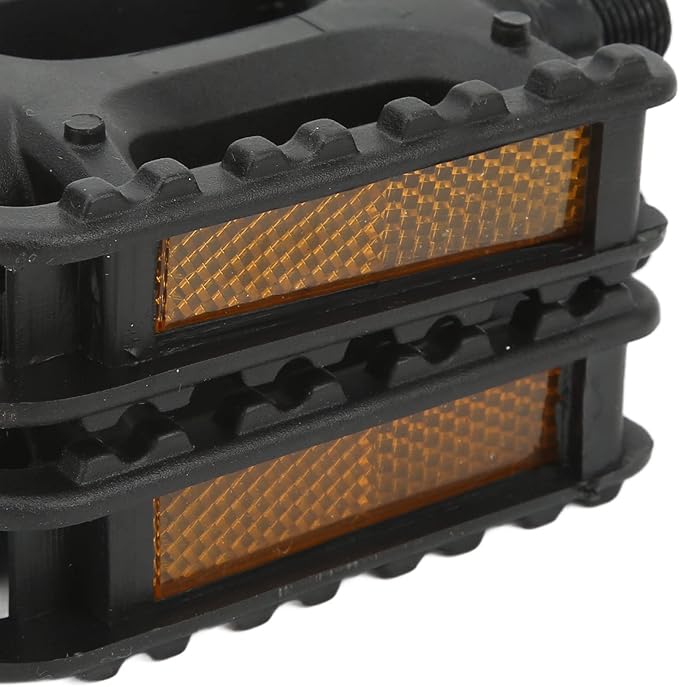 2Pcs Mountain Bike Pedals Replacement, Robust Non Slip Plastic Foot Pedals with Reflective Stripe, Commuter Bike Pedals, Bicycle Pedals for Safety and Enhanced Performance, Road Bike Pedals