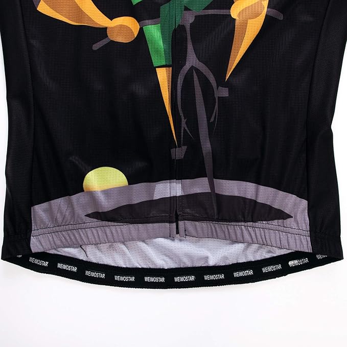 Men Cycling Jersey Skull Bike Short Sleeve Tops Quick-Dry Reflective 3-Pockets S-3XL