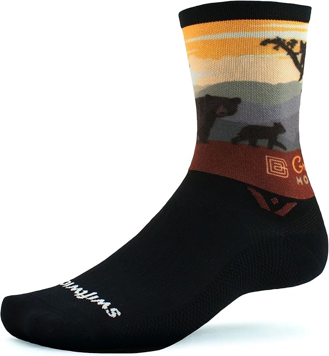 Swiftwick VISION IMPRESSION Crew, National Parks/States Edition, Running, Hiking and Cycling Socks