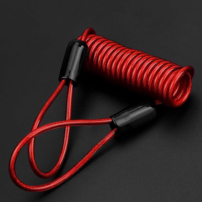 Motorcycle Reminder Cable Disc Lock Cable Anti-Theft Spring Wire Rope Motorcycle Bike Scooter Disc Lock Security Cable