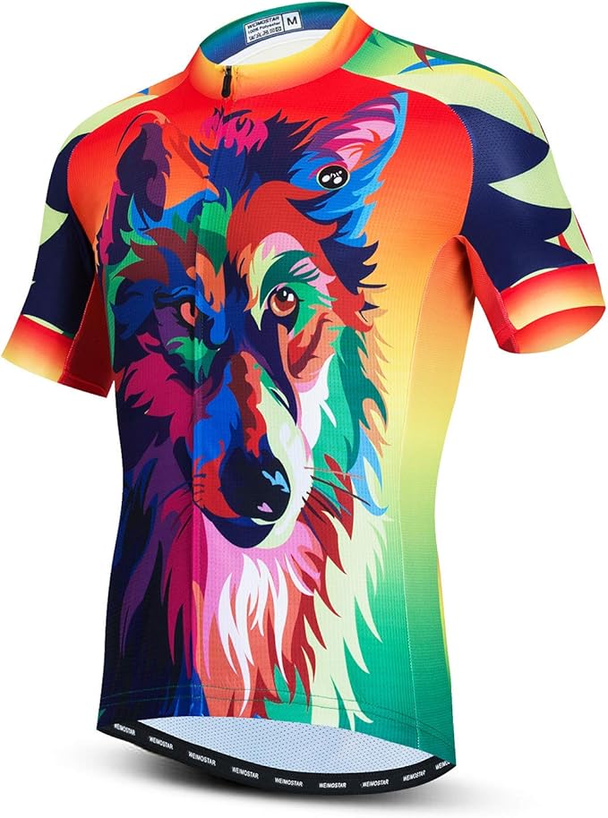 Men Cycling Jersey Skull Bike Short Sleeve Tops Quick-Dry Reflective 3-Pockets S-3XL
