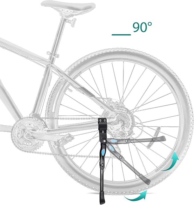 Adjustable Bike Kickstand, Aluminum Bicycle Kickstand, Rear Mount Kickstand, Bike Kick Stand for Mountain Bike/700 Road Bike/BMX for 22'' 24'' 26'' 27.5'' 28" Adult Bike Kickstand