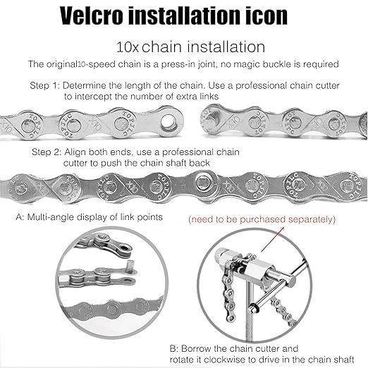 Bike Chain 1/2" x 11/128" 116 Links 10 Speed Bicycle Chain,Bike Chains MTN BTX MTB Mountain Bike Road,10-Speed Chain