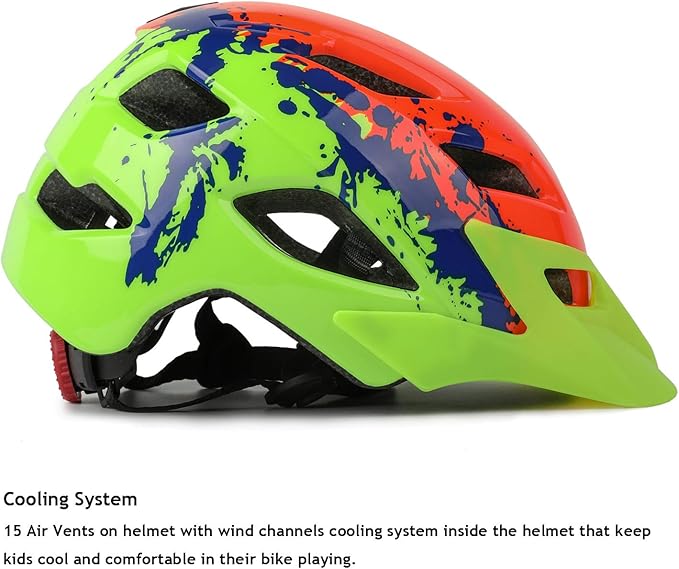 Kids Helmet, Exclusky Kids Bike Helmet Adjustable Safety Lightweight Children Bicycle Helmet for Kids Skating Cycling Scooter Boys and Girls Bicycle Helmets Ages 5-8-14