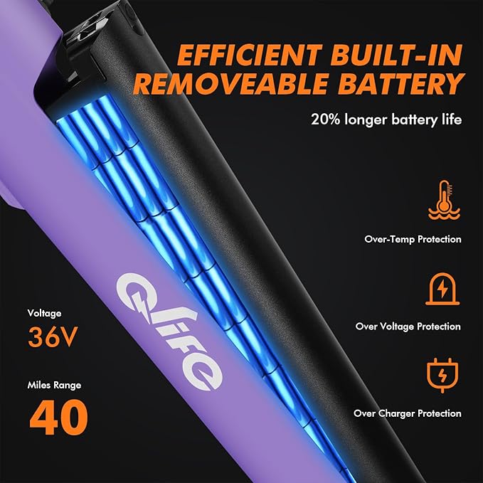 Qlife Cityone Electric Bike for Adults & Teens, Step-Through Commuter Ebike, 1000W Peak Motor, 55-Mile Range, 48V Removable Battery, 26-Inch City Tires, 7-Speed, Up to 25 MPH