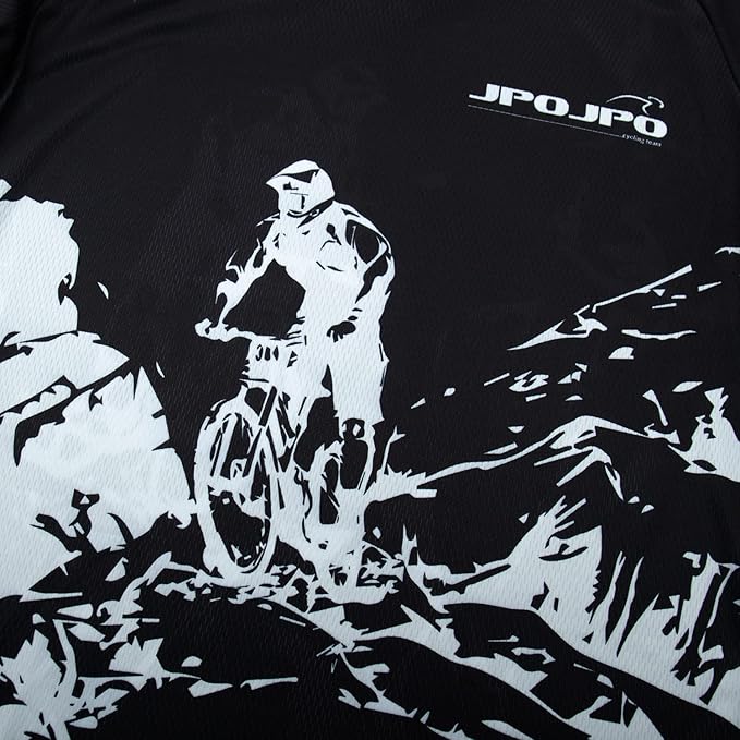 JPOJPO Men's Mountain Bike Jersey Long Sleeve MTB Off-Road Racing Downhill Motocross Shirts Quick Dry&Moisture-Wicking Tops