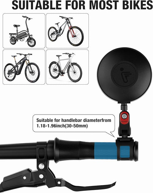 2-Pack Bike Rear View Mirror for Mountain, Road & City Bikes, Adjustable and Rotatable HD Convex Safe Bicycle Rearview Mirrors for Round Handlebars Mounted, Easy to Install