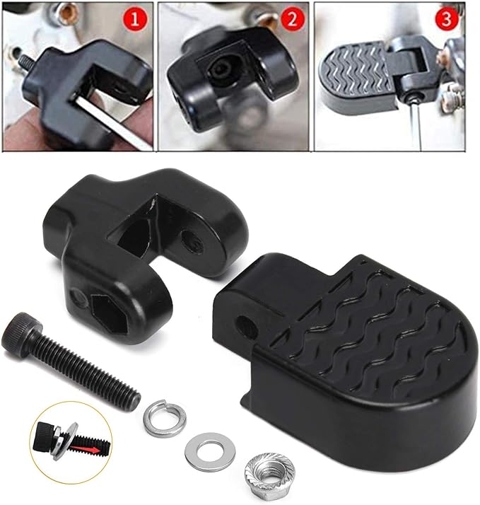 TOBWOLF 1 Pair Mini Bike Rear Pedals, 3.1x1.6 in / 8x4cm Aluminium Alloy Folding Bike Pegs, Non-Slip Bicycle Footrests, Foot Plates Pedals for Folding Mountain Bike, Foldable Bicycle