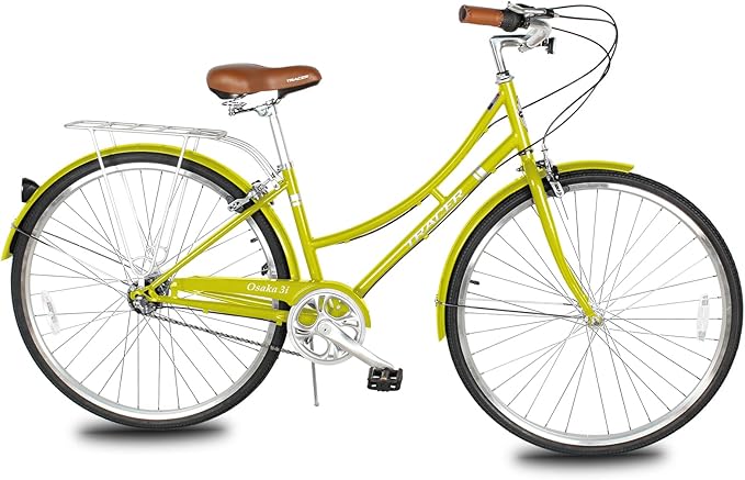 Tracer Osaka Hybrid Bikes, Steel Frame, Shimano Nexus Inter 3/7 Speed, Brown Seat Brown Grips, Road Bike, City Bike, Multiple Colors