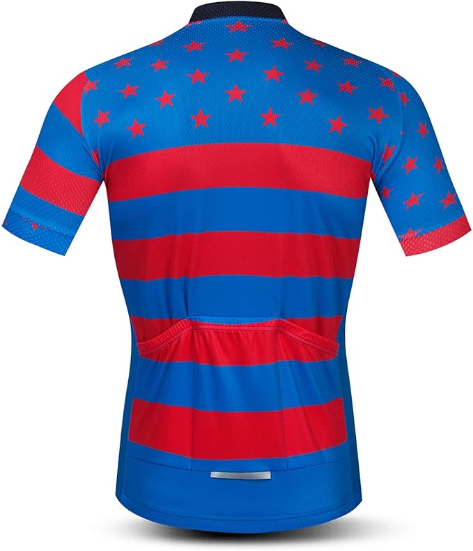 JPOJPO Men's Cycling Jersey Short Sleeved Mountain Bicycle Jerseys Breathable T- Shirt Tops S-3XL