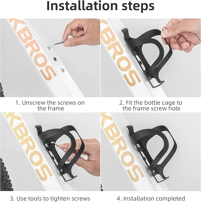 ROCKBROS Bike Water Bottle Cage Holder Lightweight Alloy Aluminum Bicycle Water Bottle Holder Cages Secure Hold Brackets for MTB, Road,Gravel Bike，Grey