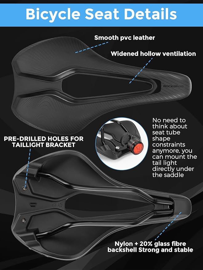 ROCKBROS Bike Seat for Men Women Road Bike Saddle Breathable & ergon Saddle for MTB, Road, Trekking&Folding Waterproof Bicycle Seat